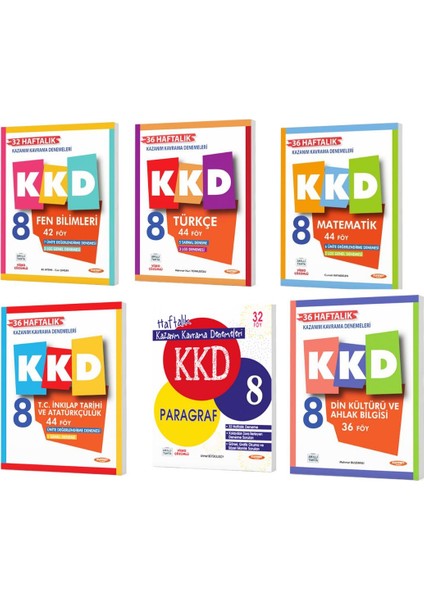 8. Sınıf KKD Matematik 44 Föy Deneme - Din Kültürü ve Ahlak Bilgisi 33 Föy Deneme - Paragraf 32 Föy Deneme 6'lı Set