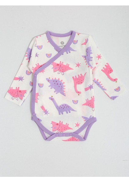 Uzun Kollu Desenli Kız Bebek Takımı 0-6 Ay fiyatları