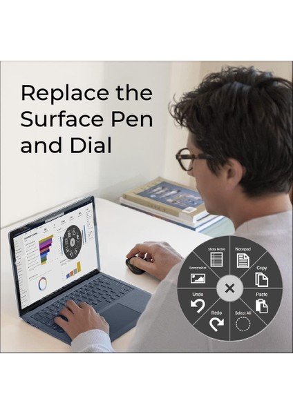 Surfacepoint Kablosuz Ergonomik Mouse, Sunum Tıklayıcısı - Siyah