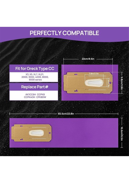 Tüm Oreck Elevate Modelleri X3,X5,XL7,XL21,2000,3000,4000,8000,9000 Serisi Için cc Hepa Dik Elektrikli Süpürge Torbası Tipi (Yurt Dışından) fiyatları