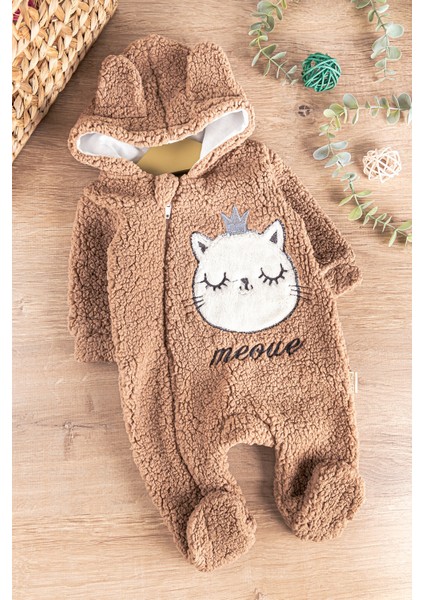 Kedi Figürlü Peluş Welsoft Kız/erkek Bebek Tulum
