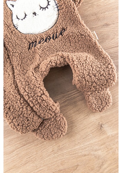 Kedi Figürlü Peluş Welsoft Kız/erkek Bebek Tulum