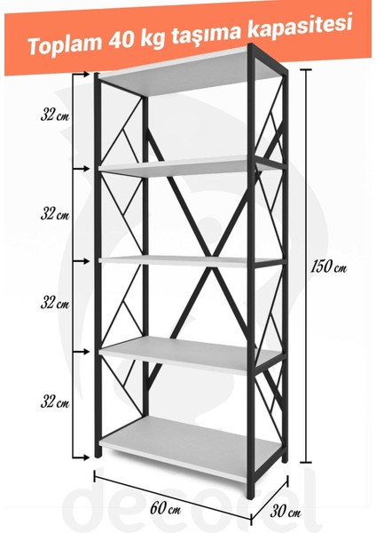 Mony Metal Banyo Rafı Ünite 5 Raflı Banyo Düzenleyici Raf Deterjan Havlu Rafı Havluluk 150 cm Beyaz indirimleri