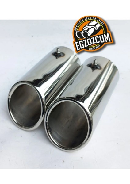 60 Mm. Tekli Somunlu Krom Egzoz Eksoz Ucu Uyumlu