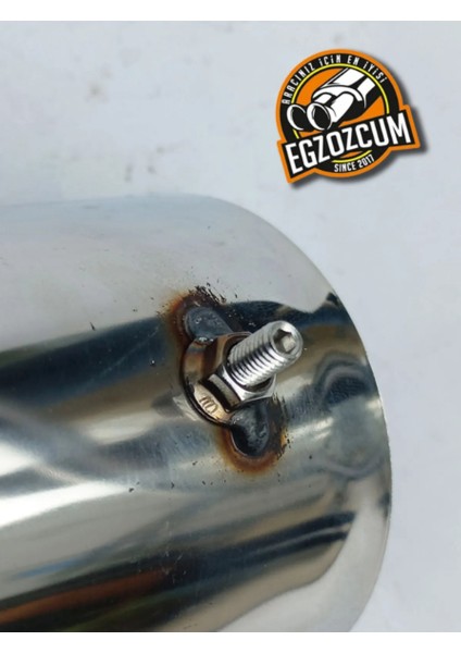 60 Mm. Tekli Somunlu Krom Egzoz Eksoz Ucu Uyumlu