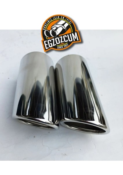 60 Mm. Tekli Somunlu Krom Egzoz Eksoz Ucu Uyumlu