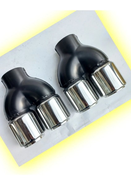 76 Mm. Krom Düz Eşit (Dual) Çift Çıkışlı Paslanmaz Içi Borulu Takım Egzoz Eksoz Ucu (2 Adet) Uyumlu fiyatları