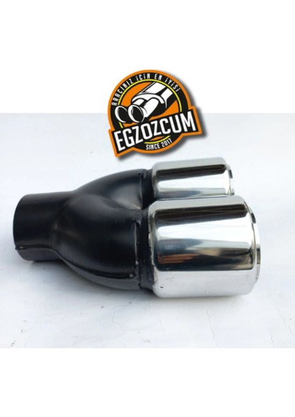 76 Mm. Krom Düz Eşit (Dual) Çift Çıkışlı Paslanmaz Içi Borulu Takım Egzoz Eksoz Ucu (2 Adet) Uyumlu indirimleri