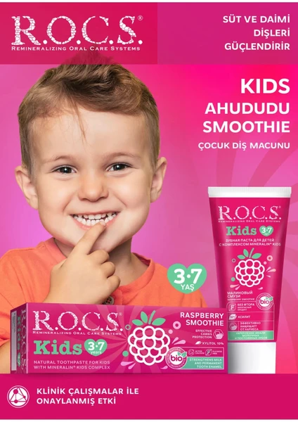 Kids Diş Macunu Ahududu Smoothie Tadında Florürsüz 3-7 Yaş 45 gr