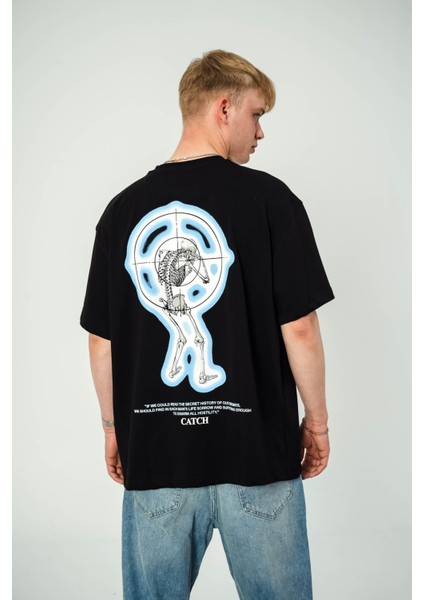 Iskelet Hedef Baskılı Siyah Tshirt fiyatları