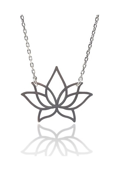 Lotus Çiçeği Bayan Gümüş Kolye