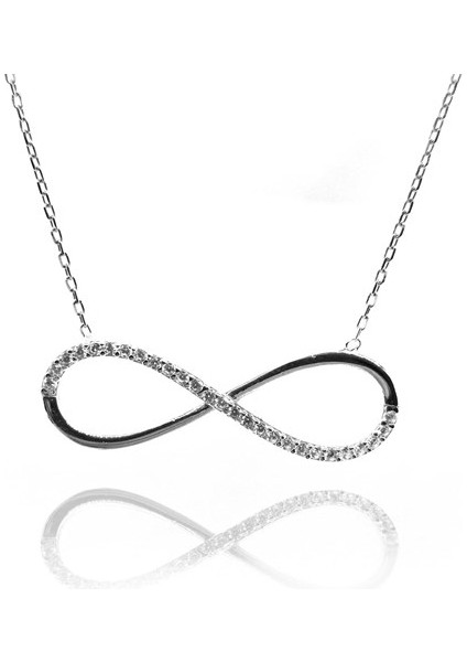 Zirkon Yolu Sonsuzluk Bayan Gümüş Kolye Gklzırknson-Gms