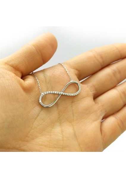 Zirkon Yolu Sonsuzluk Bayan Gümüş Kolye Gklzırknson-Gms modelleri