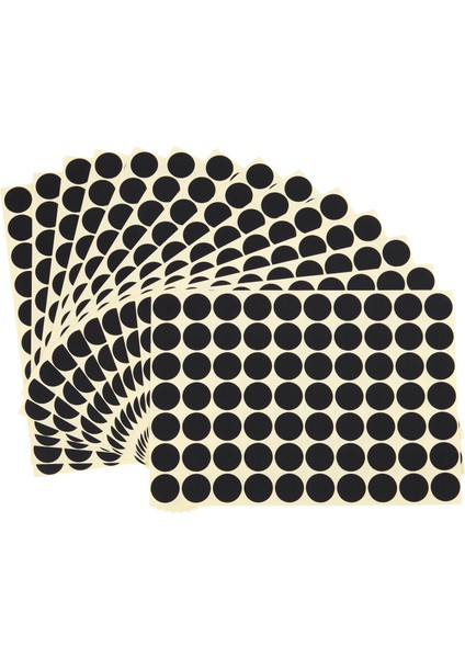 19MM Daireler Yuvarlak Kod Çıkartmaları Kendinden Yapışkanlı Yapışkan Etiketler Siyah (Yurt Dışından)