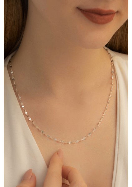 Kadın Gümüş Kolye - 2.5 mm Fırfır Model Gümüş Kolye