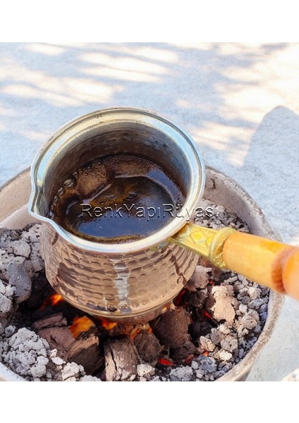 Bakır Cezve, El Yapımı Bakır Dövme Cezve, Isınmaya Karşı Ahşap Sap