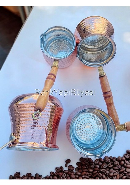 Bakır Cezve, El Yapımı Bakır Dövme Cezve, Isınmaya Karşı Ahşap Sap fırsatları