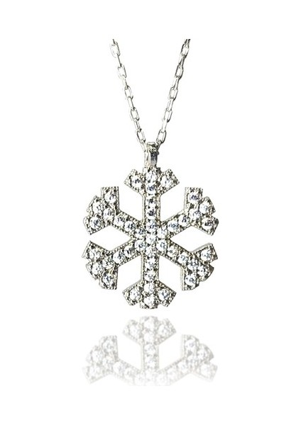 Kar Tanesi Bayan Gümüş Kolye