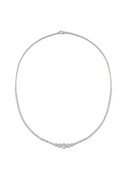 Parla Zirkon Taşlı Bayan Gümüş Kolye