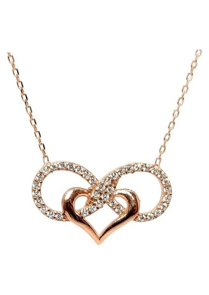 Sonsuzluk Içinde Kalp Bayan Gümüş Kolye Zincir