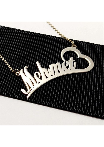 Kişiye Özel Isimli Kalpli Bayan Gümüş Kolye