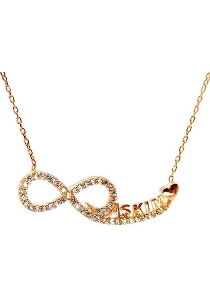 Aşkım Sonsuzluk Rose Bayan Gümüş Kolye