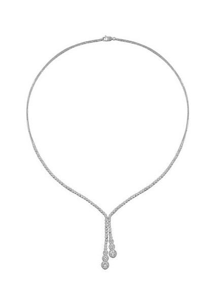 Çağ Zirkon Taşlı Bayan Gümüş Kolye