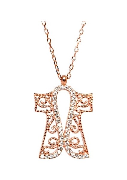 Hırka-I Şerif Bayan Gümüş Kolye Rose Renk