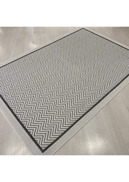 Jüt Sisal Gri Beyaz Makine Halısı 9718