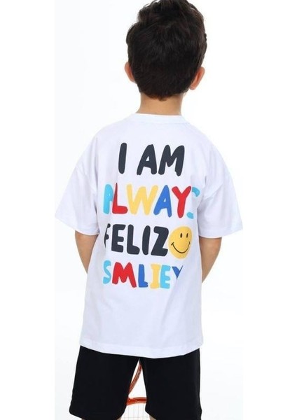 Erkek Çocuk Gülen Yüz Baskılı Tshirt fiyatları