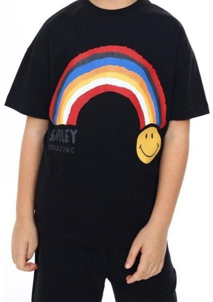 Erkek Çocuk Gülen Yüz Baskılı Tshirt modelleri