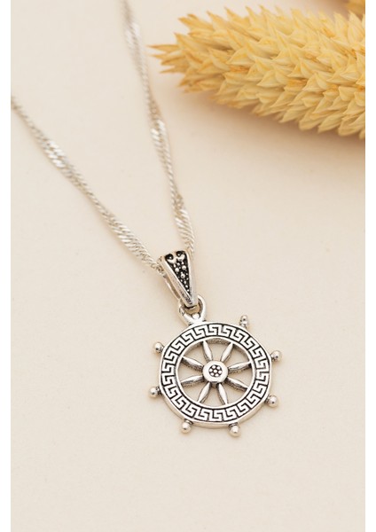 Gemi Dümeni Gümüş Bayan Kolye modelleri