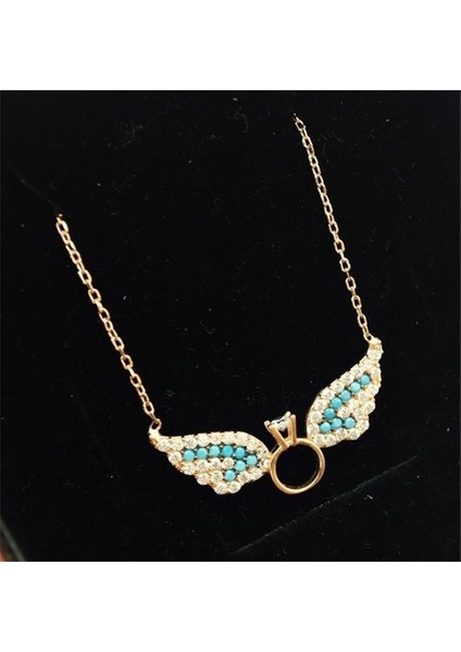 Gümüş Bayan Tektaşlı Melek Kanadıkolye fiyatları