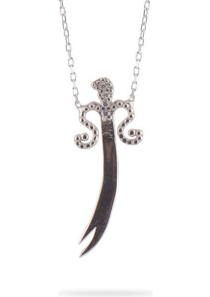 Zülfikar Hz. Ali Kılıçı 925 Ayar Gümüş Bayan Kolye Gklzlfkrklc-Gms