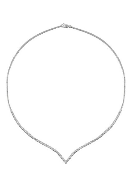 Berrak Zirkon Taşlı Bayan Gümüş Kolye