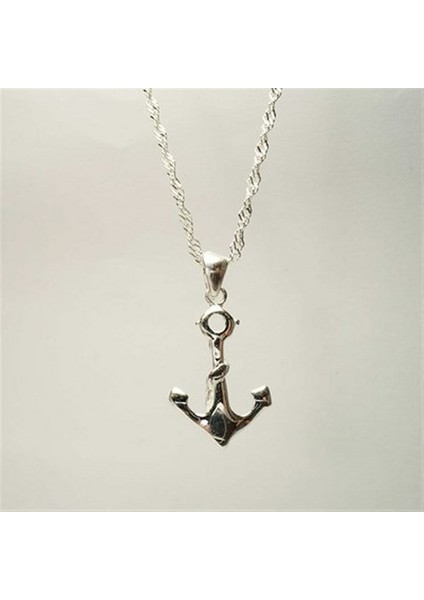 Gemi Çapası Gümüş Bayan Kolye Küçük Boy