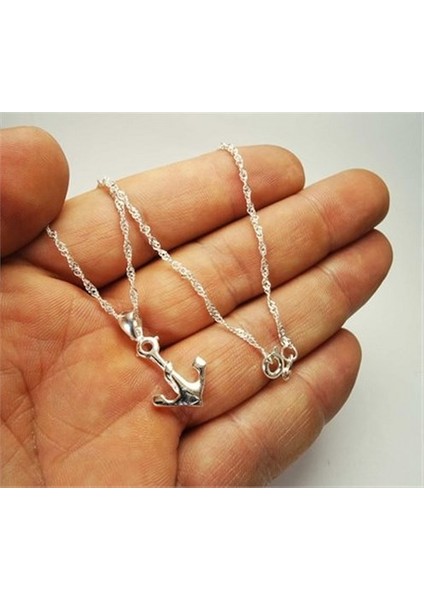 Gemi Çapası Gümüş Bayan Kolye Küçük Boy fiyatları