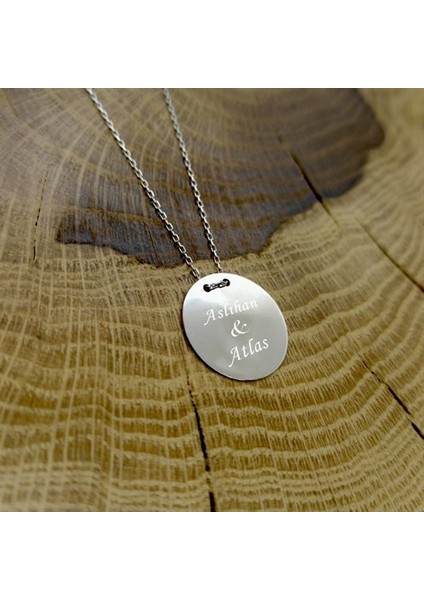 Isim Yazılabilen Sade Yuvarlak Plaka 925 Ayar Gümüş Kolye Gklgmsplaka fiyatları