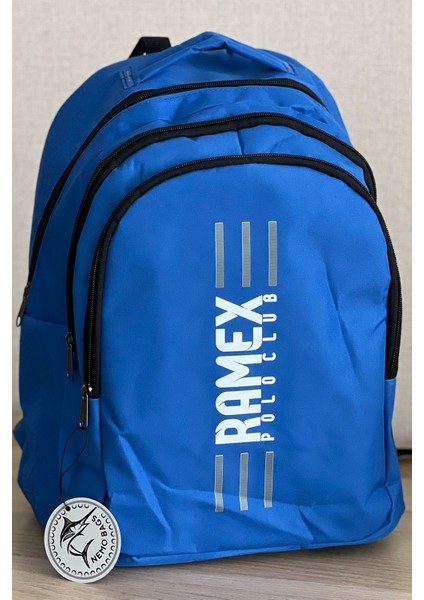Mavi Sırt Çantası Büyük Boy Okul Çantası Seyahat Çantası Su Itici Spor Çantası 45X30X15CM 24LT