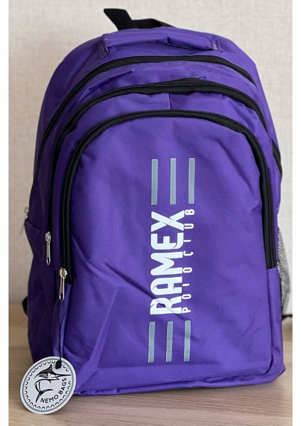 Mor Sırt Çantası Büyük Boy Okul Çantası Seyahat Çantası Su Itici Spor Çantası 45X30X15CM 24LT