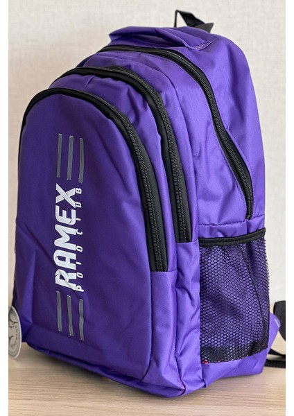 Mor Sırt Çantası Büyük Boy Okul Çantası Seyahat Çantası Su Itici Spor Çantası 45X30X15CM 24LT
