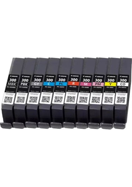 PFI-300 Mbk/pbk/co/gy/r/c/m/y/pc/pm 10 Mürekkep Kartuşu Çoklu Paket