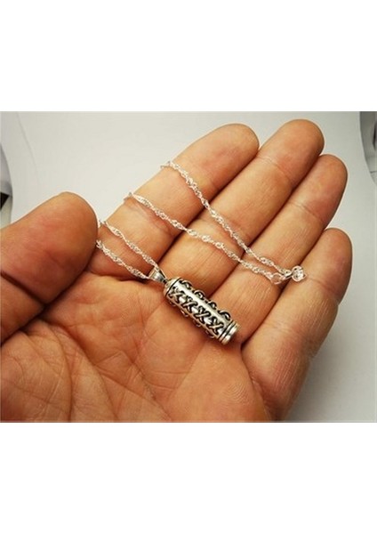 Gümüş Dikiş Motifli Muska Cevşen Kolye fiyatları