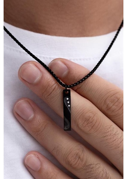 Erkek - Çelik Kolye - Zirkon Taşlı Ince Kibar Çelik Kolye fiyatları