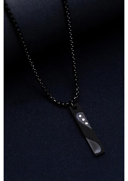 Erkek - Çelik Kolye - Zirkon Taşlı Ince Kibar Çelik Kolye modelleri