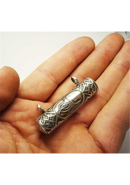 Erkek Silindir Gümüş Cevşen Muska Kabı Büyük Boy fiyatları