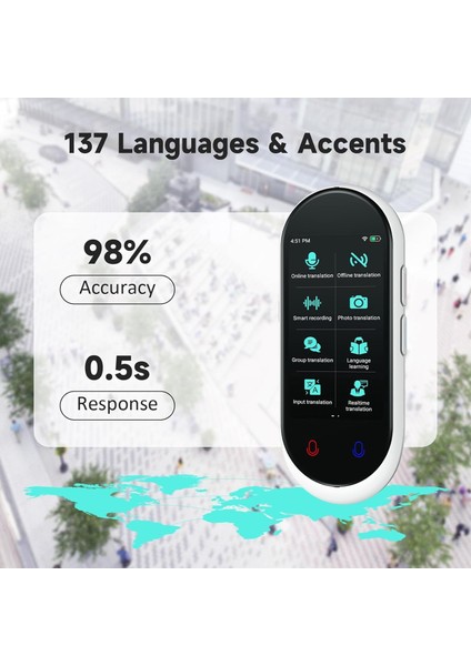 138 Dil 5 Yönlü Taşınabilir Wifi Gerektirmeyen Dil Tercüman
