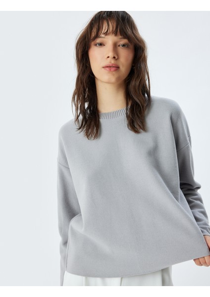 Basic Sweatshirt Bisiklet Yaka Uzun Kollu fiyatları