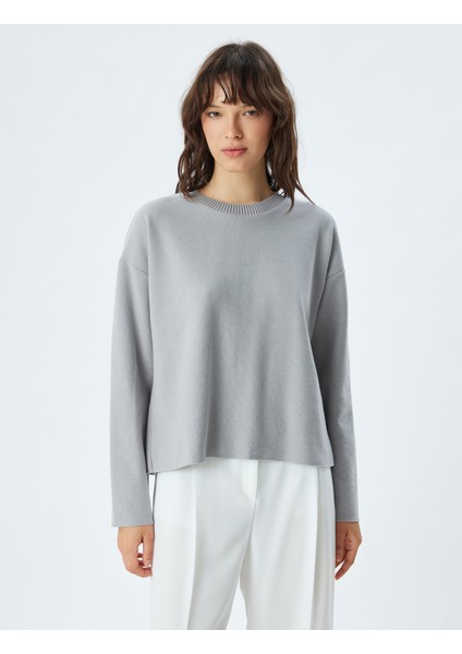 Basic Sweatshirt Bisiklet Yaka Uzun Kollu modelleri