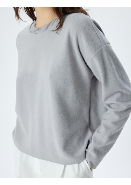 Basic Sweatshirt Bisiklet Yaka Uzun Kollu indirimleri